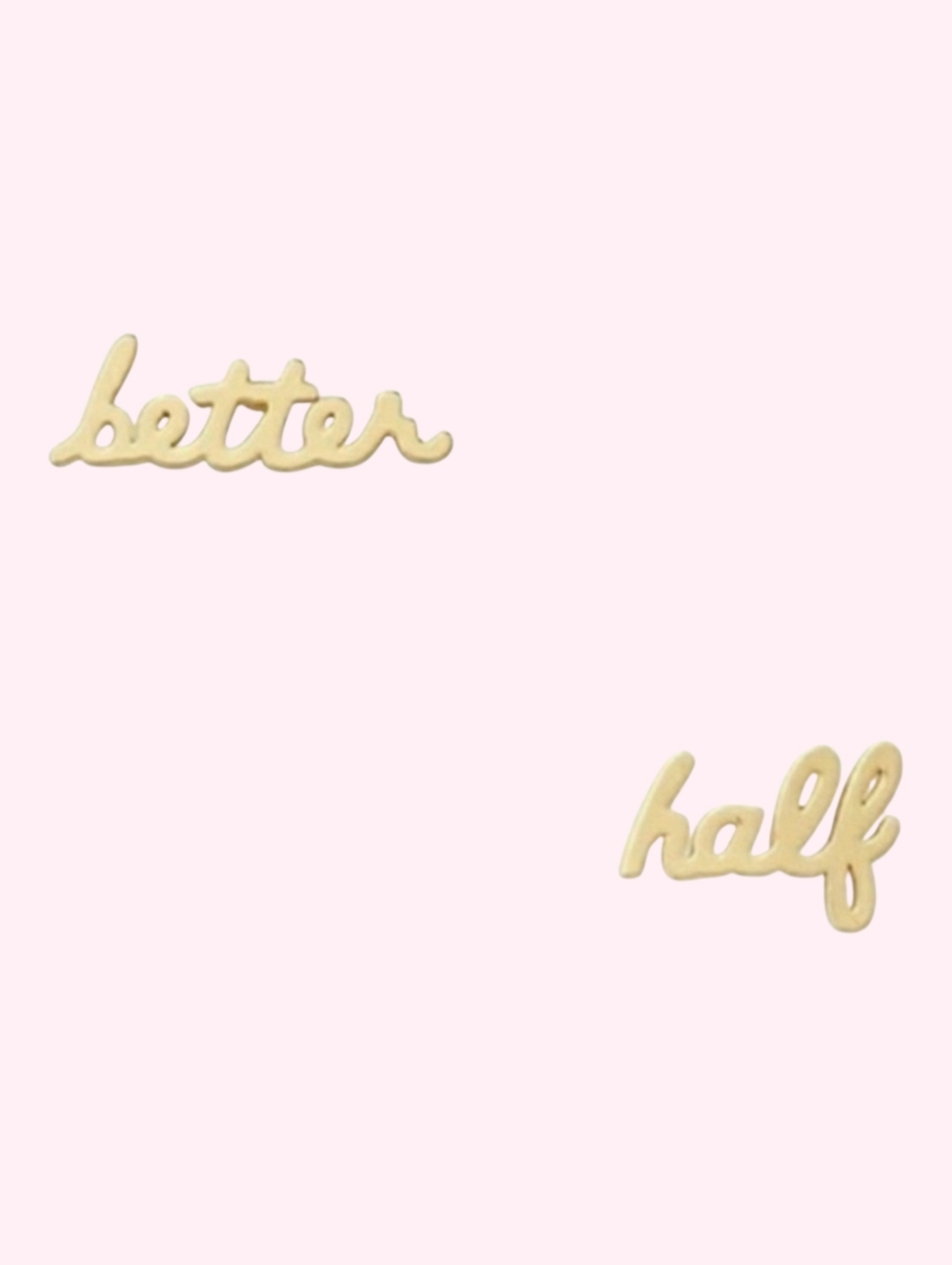 Kate Spade " Better Half " Gold-Toned Script Stud Earrings NWT!